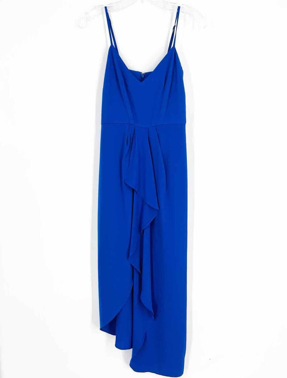 Gianni Bini Size 2 Blue Ruffles Solid Designer Dress Maxi